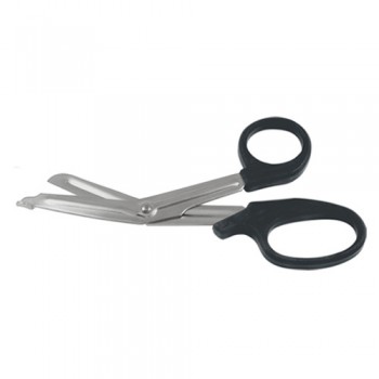 Universal Bandage Scissor Plastic Handle - Blue Stainless Steel, 16 cm - 6 1/4"